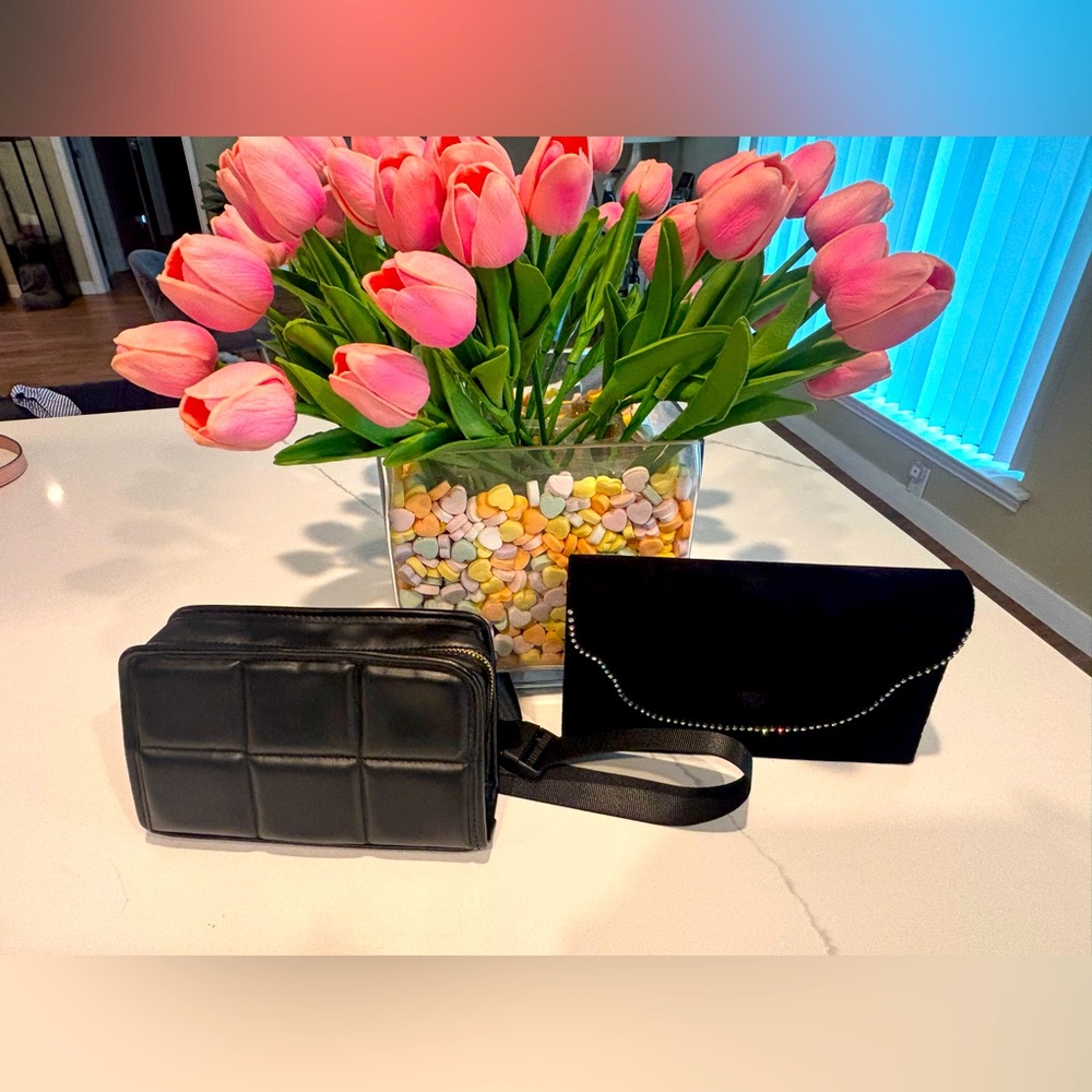 NWOT Two black bags. One belt one and one black Velour